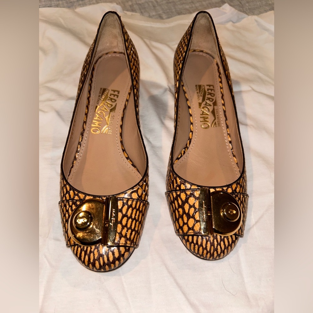 Salvatore Ferragamo Snake Skin Pumps
